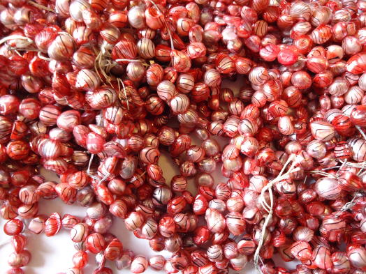 (image for) Redish pink/black zebra Blister pearls #SS1198